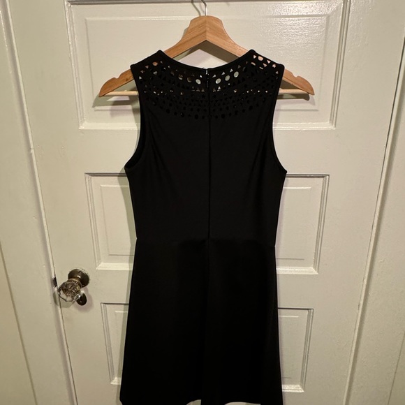Amanda Uprichard Black Fit & Flare Laser Cutout Aries Dress - Picture 3 of 6